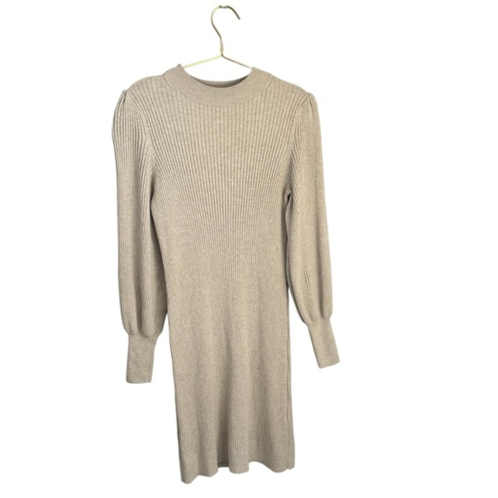 Banana Republic Sweater Dress Long‎ Sleeve Tan Size S Mock Neck.